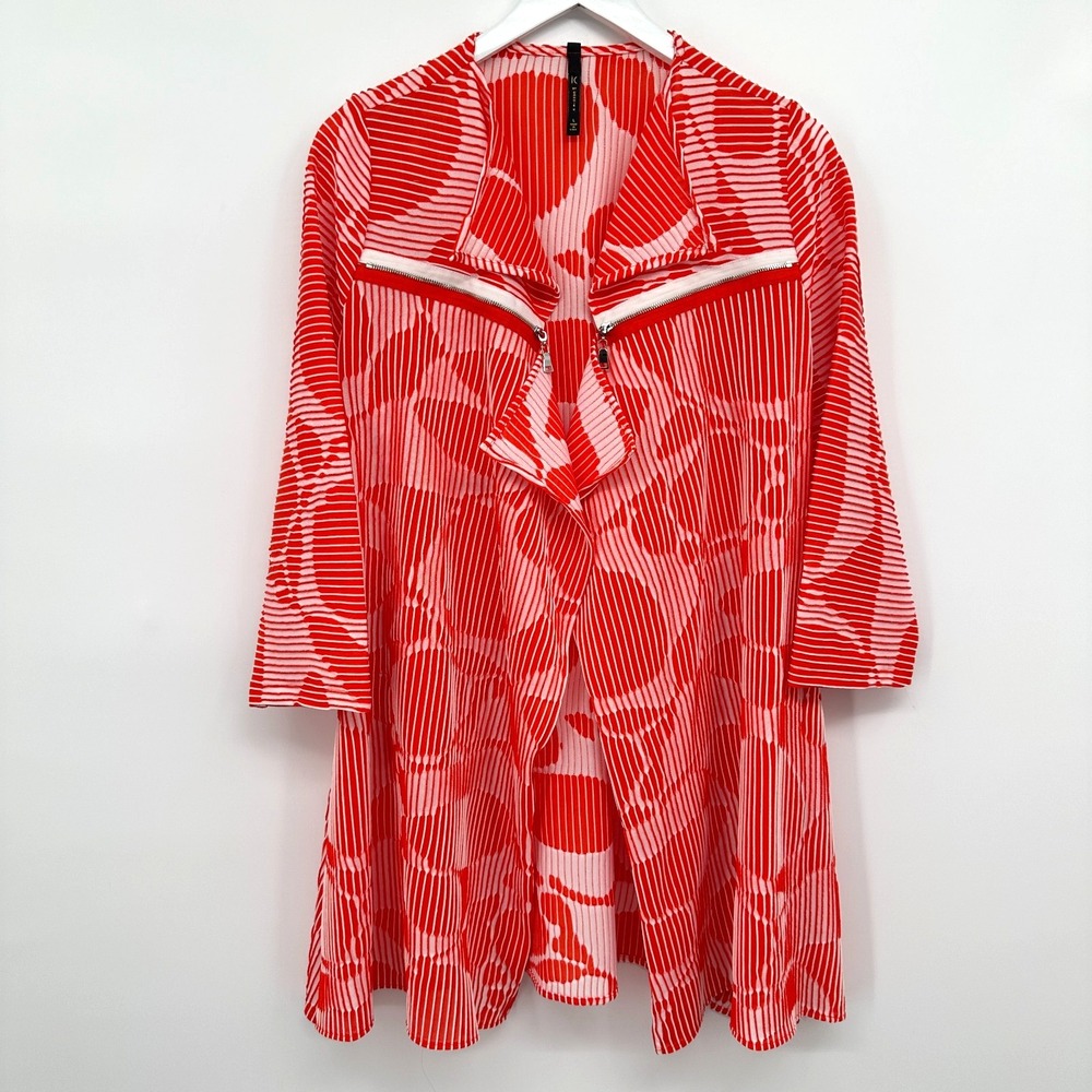 IC by‎ Connie K Jacket Cardigan Duster Large Stretch Draped Artsy Statement Boho